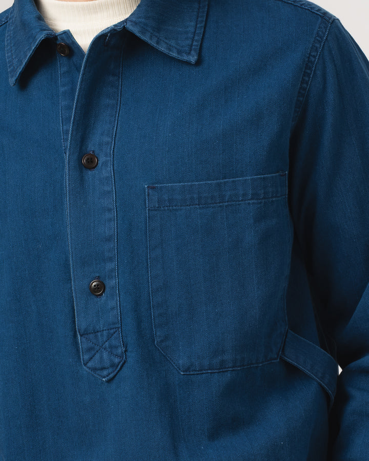 Fisherman Shirt Herringbone Twill Denim Blue