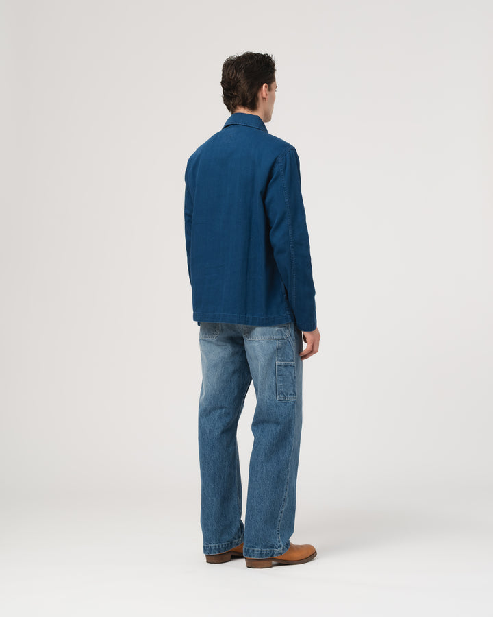 Fisherman Shirt Herringbone Twill Denim Blue