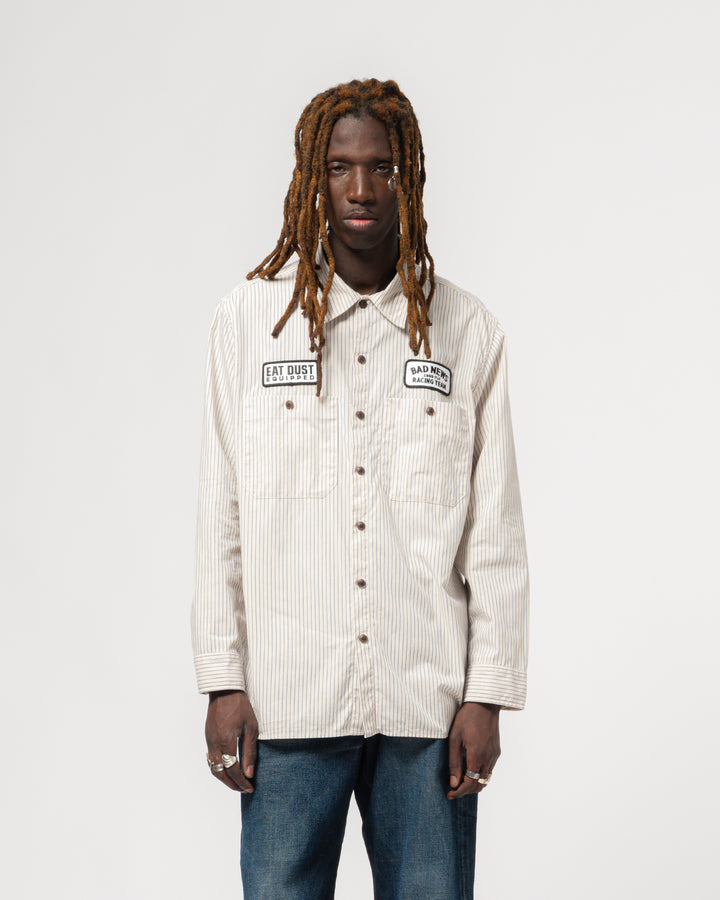 Pit Crew Shirt Rimini Stripes Wheat/Blue