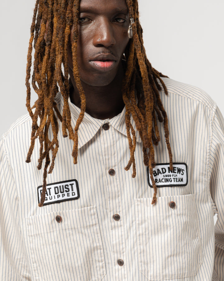 Pit Crew Shirt Rimini Stripes Wheat/Blue