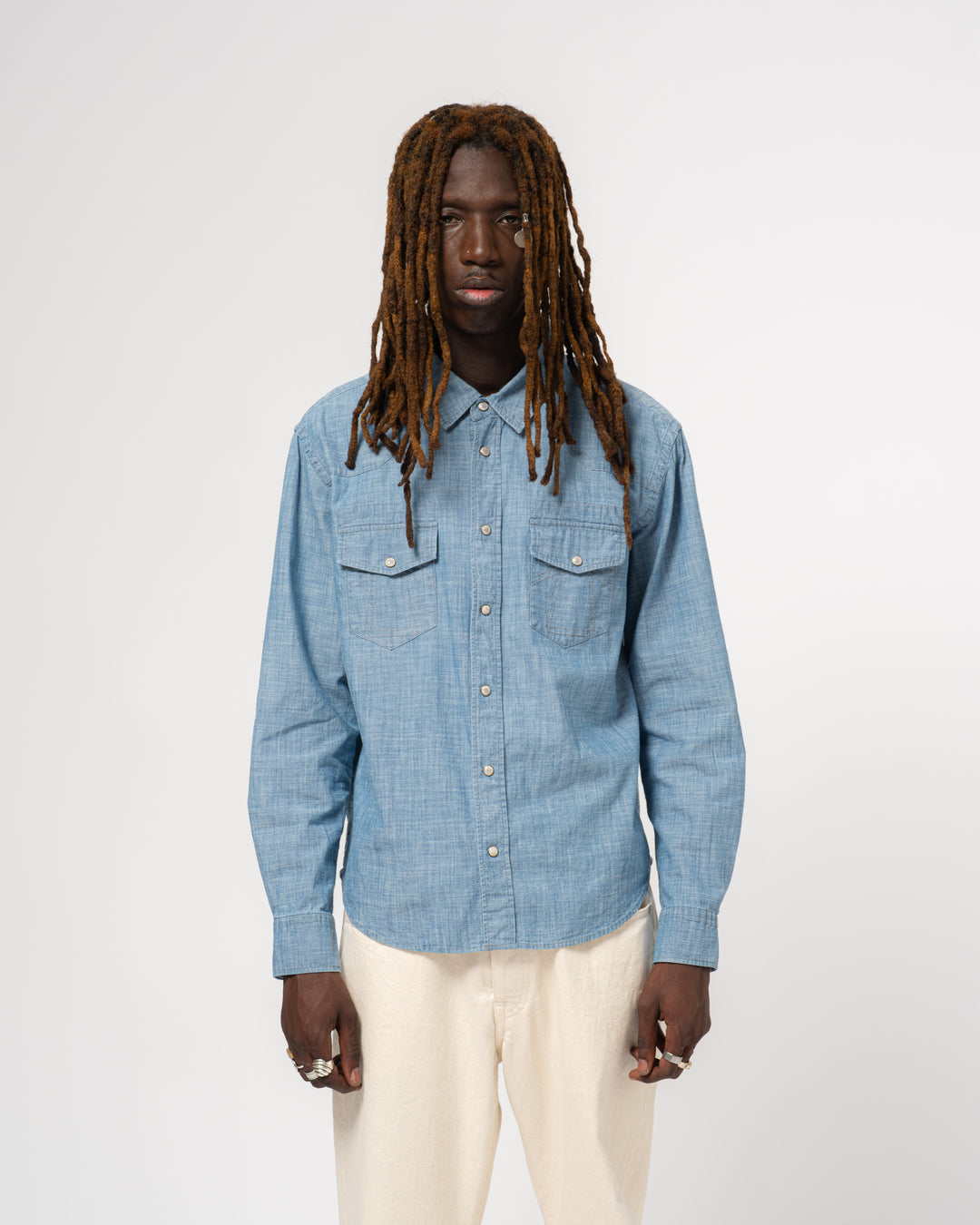 Western Shirt Chambrey Denim Blue