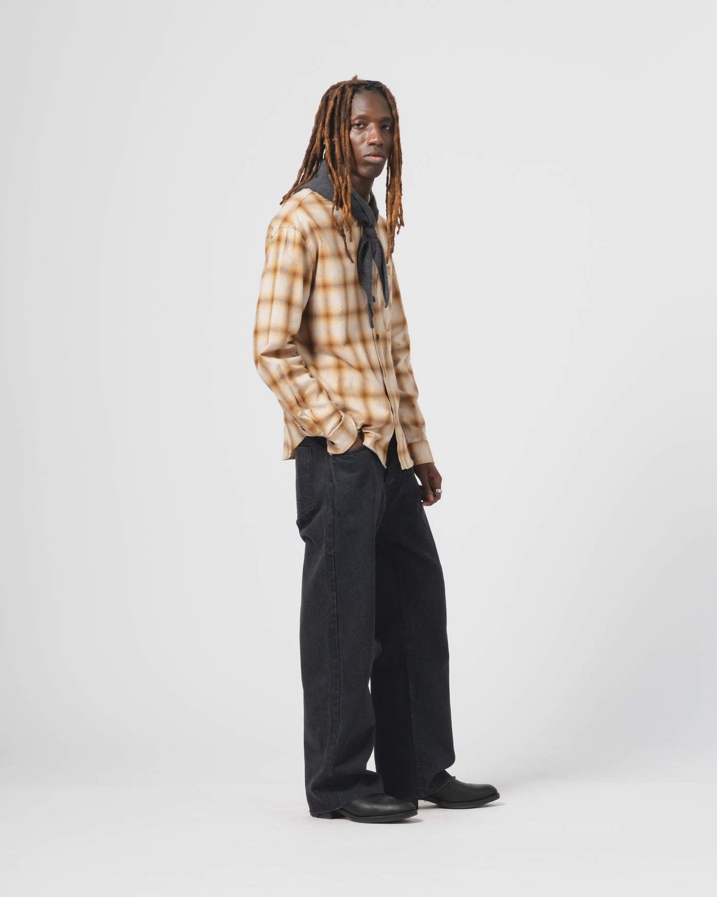 Combat Shirt Polo Brush Check Mustard/Brown