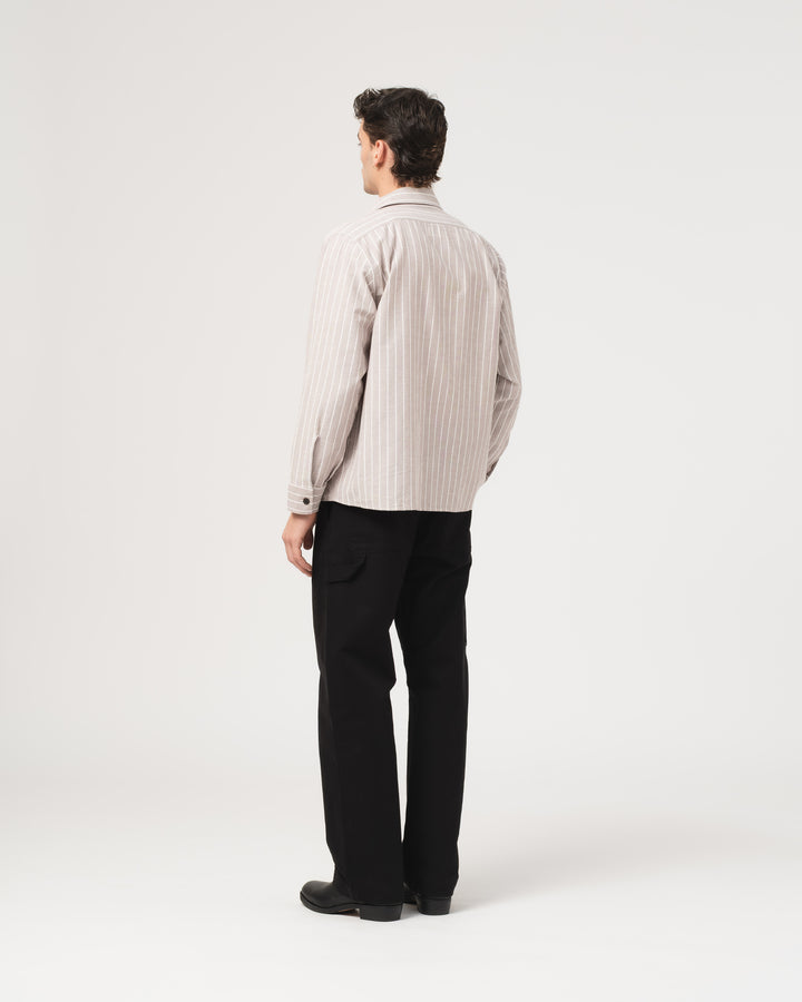 Pit Crew Shirt Scandic Oxford Brown/Off White