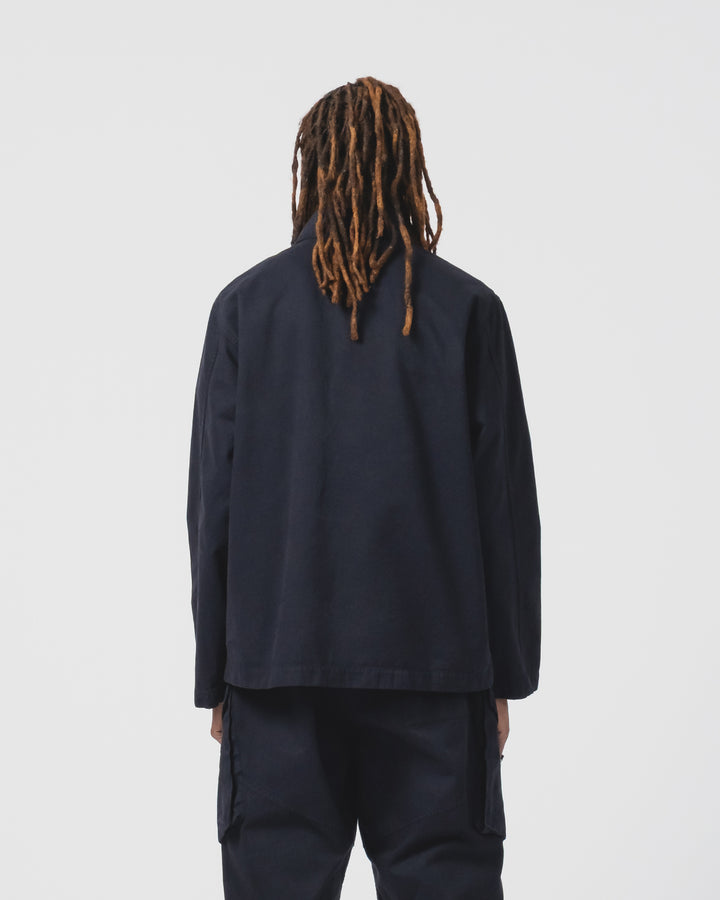 フィッシャーマンシャツ ギャバジンサテン インク