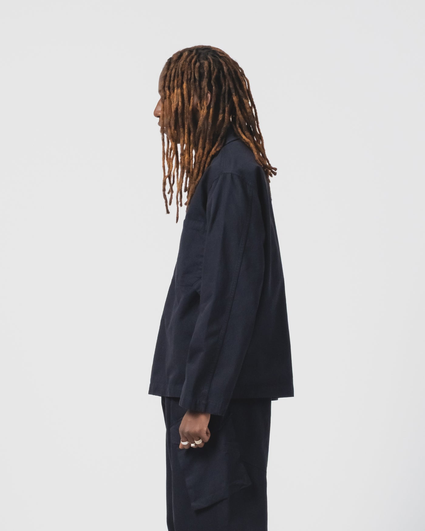 Fisherman Shirt Gabardine Satin Inkt
