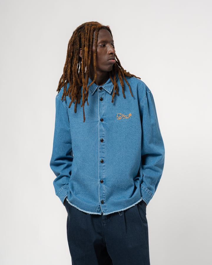 Workshirt Raw Edge Delhi Denim Blue Stone Wash