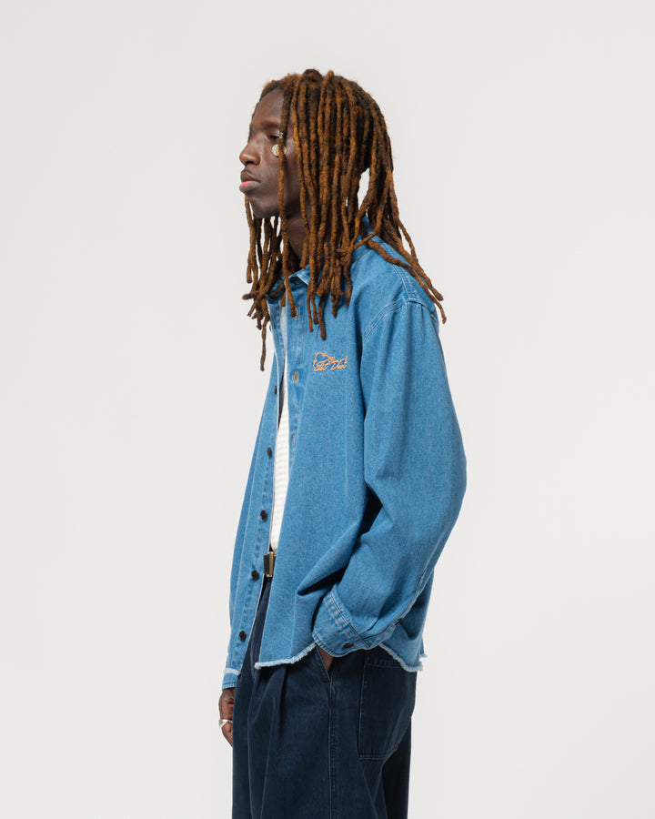 Workshirt Raw Edge Delhi Denim Blue Stone Wash