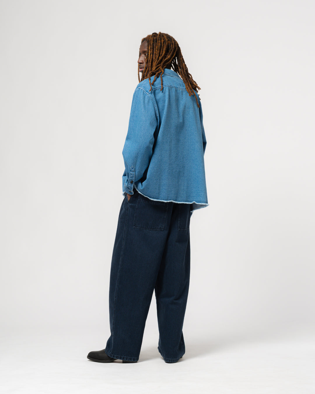 Workshirt Raw Edge Delhi Denim Blue Stone Wash