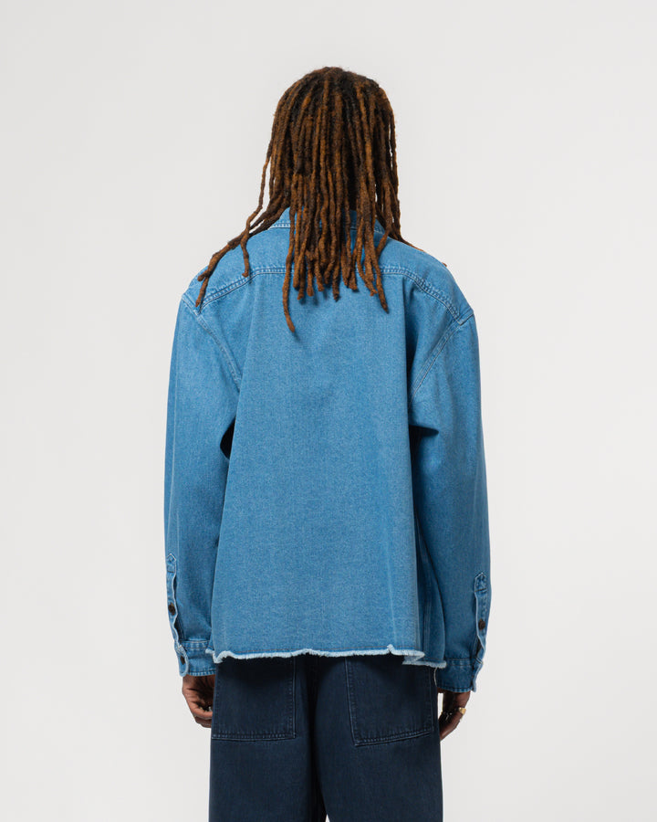 Workshirt Raw Edge Delhi Denim Blue Stone Wash
