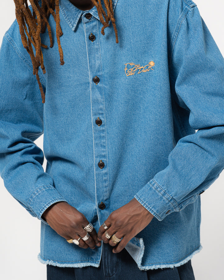Workshirt Raw Edge Delhi Denim Blue Stone Wash