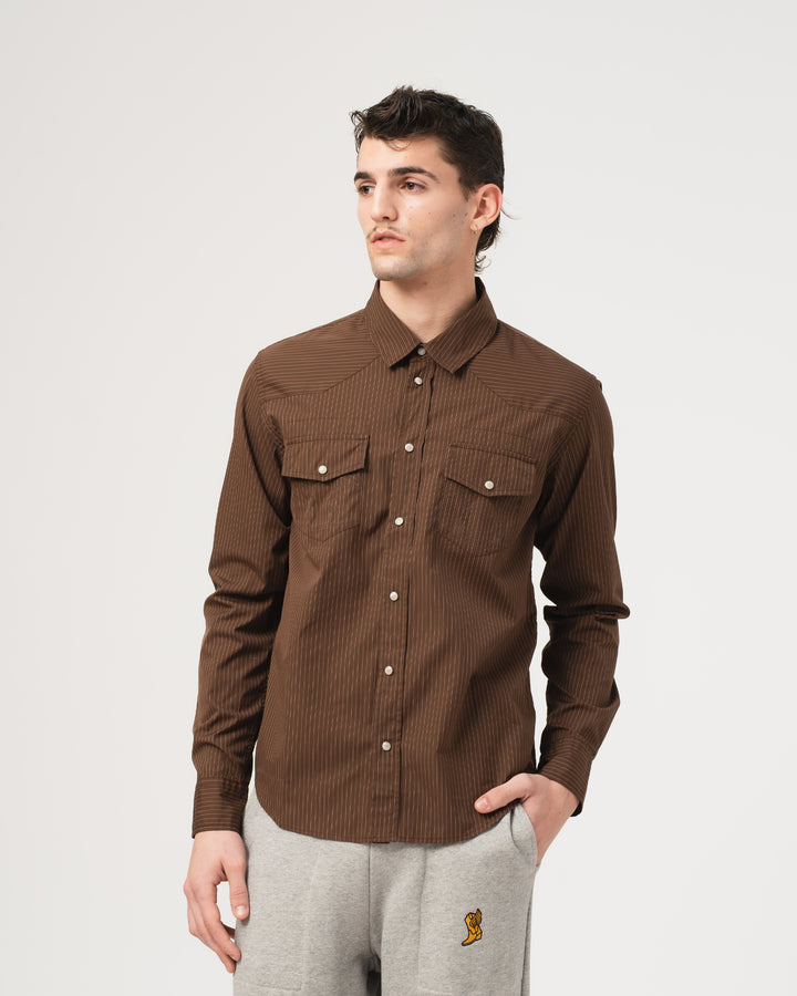 Western Shirt Mayfair Cotton Brown/Off White