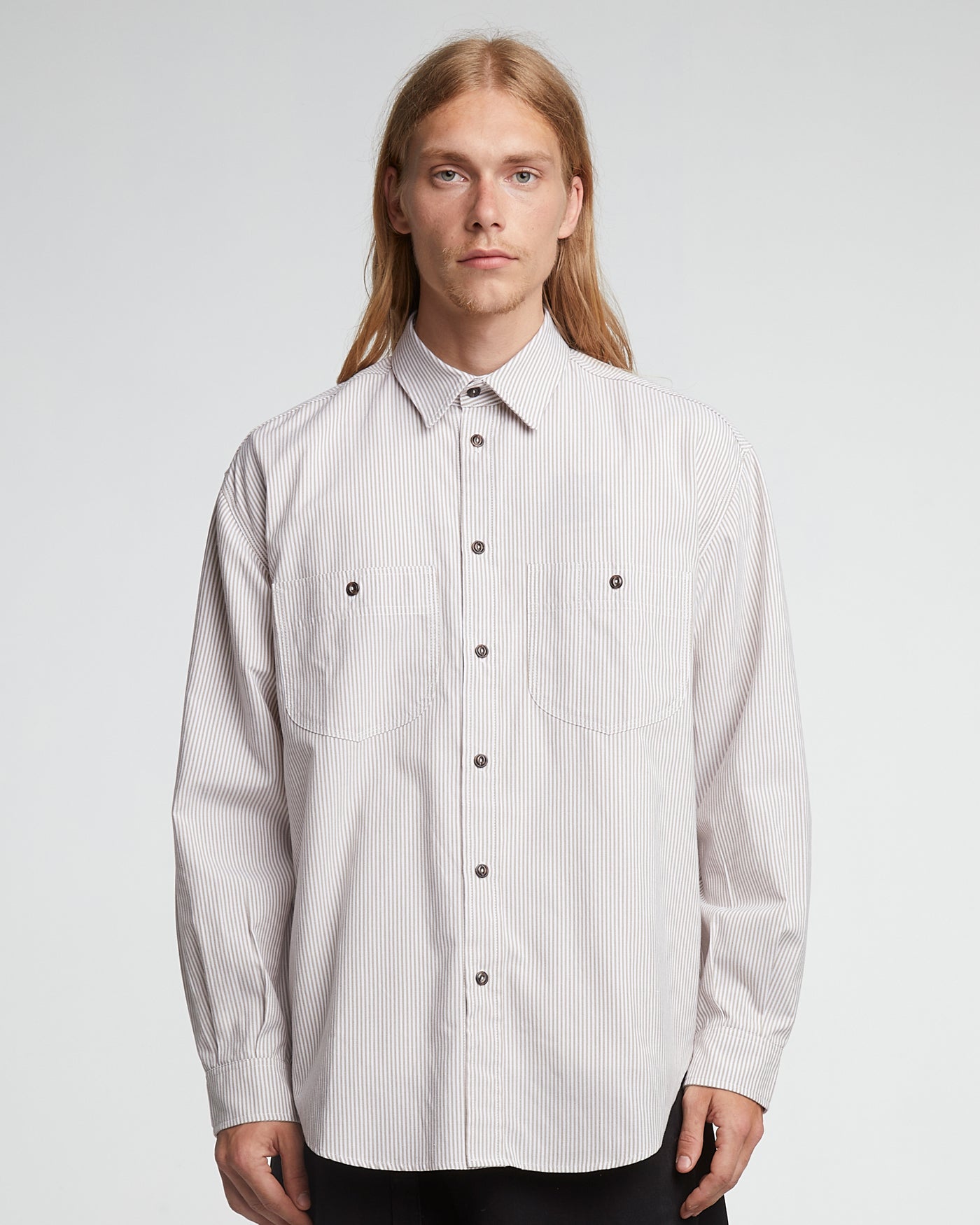 Mechanic Shirt Oxford Stripe Brown/White
