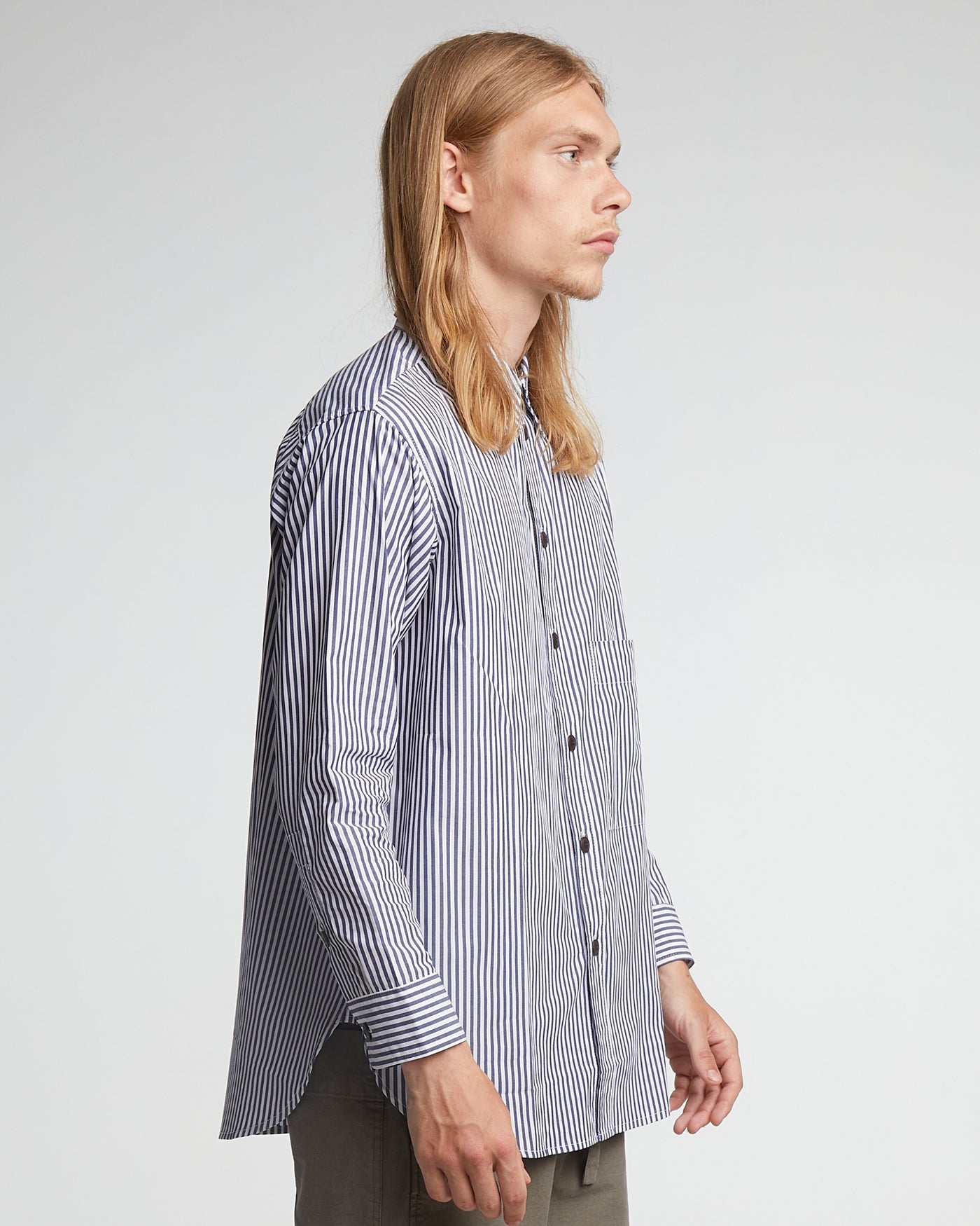 Maxi Shirt Poplin Stripes Dark Blue/White