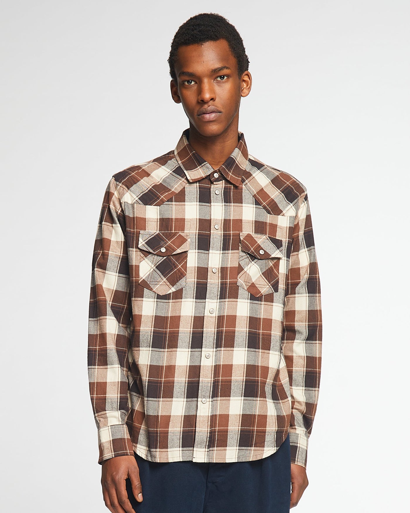 Western Shirt Polo Checks Chocolat