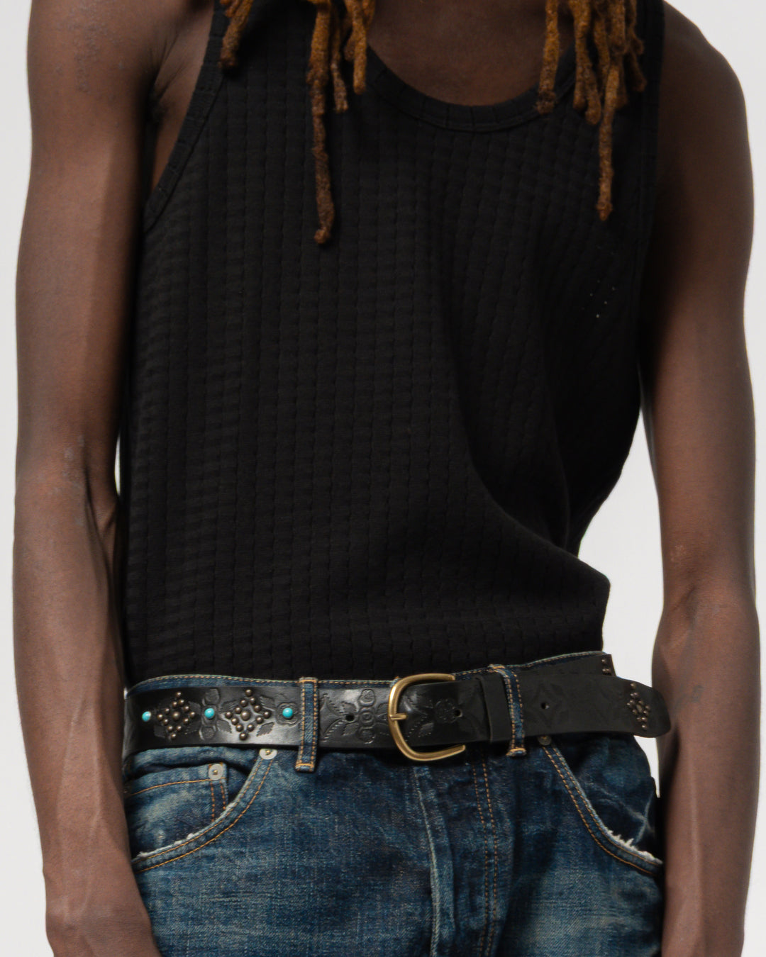 Tank Top Mesh Cotton Black
