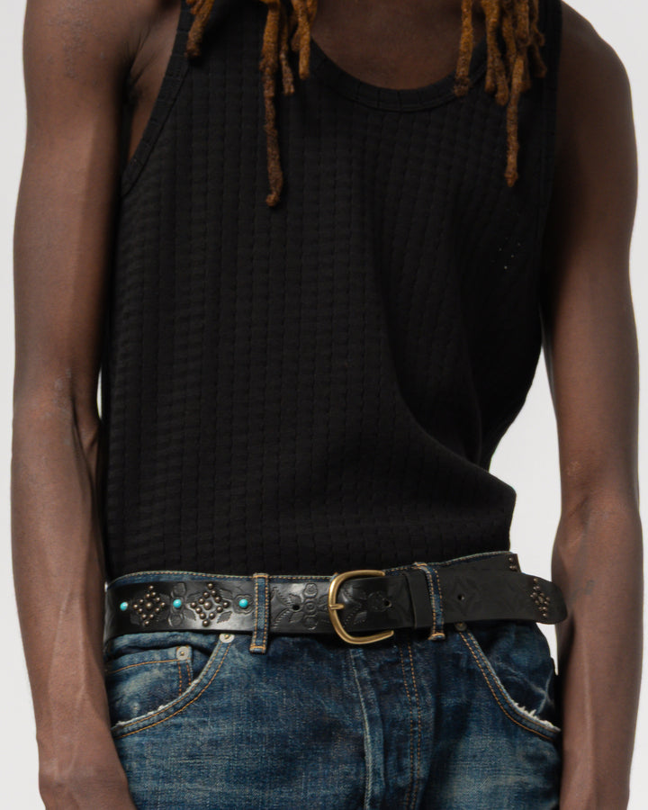 Tank Top Mesh Cotton Black