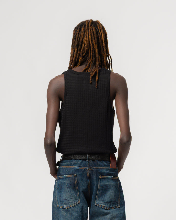 Tank Top Mesh Cotton Black