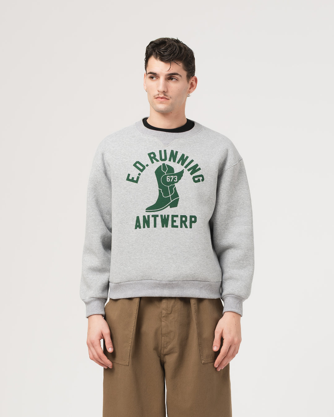 E.D. Running Sweater Jefferson Fleece Grey Melange