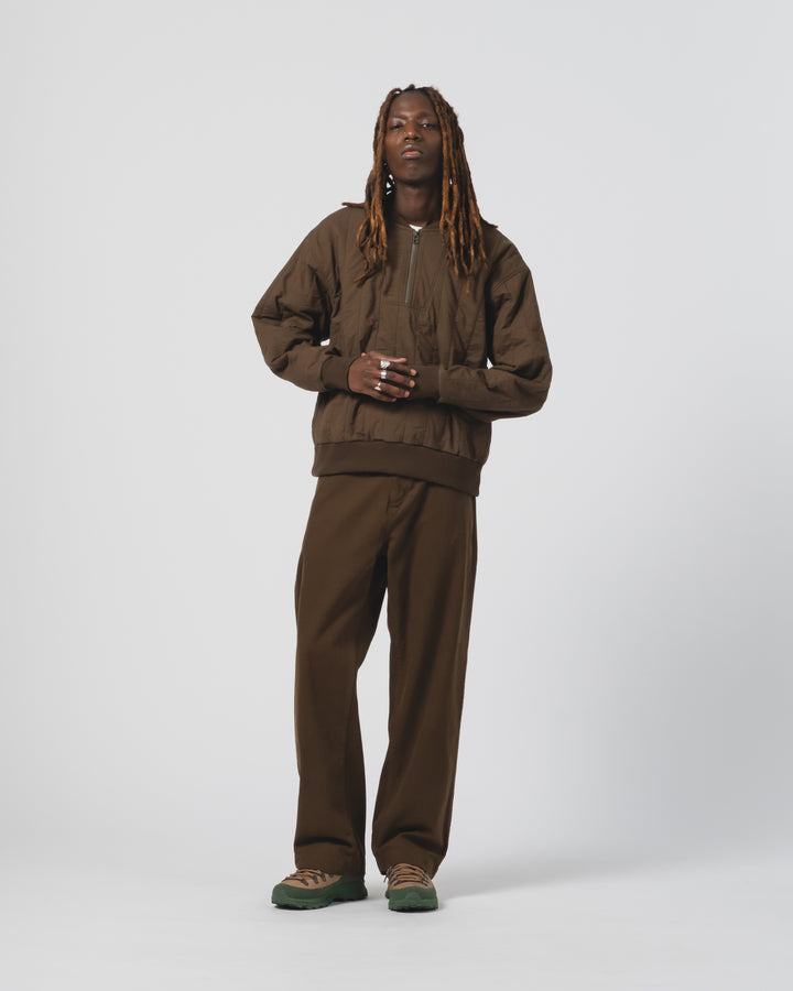 オスロ・スウェット　キルティングコットン　ジャバブラウン