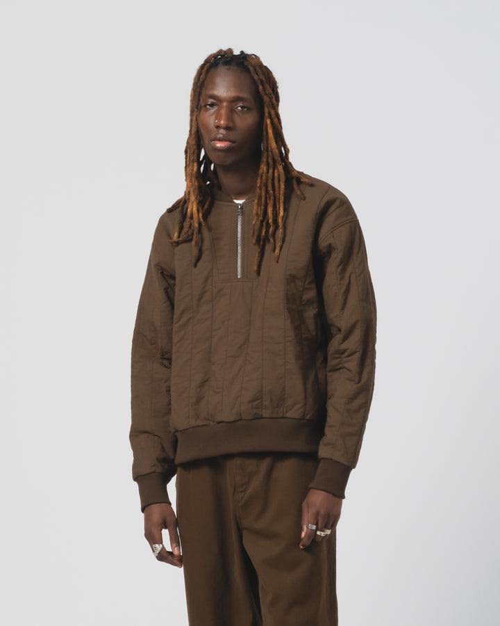 オスロ・スウェット　キルティングコットン　ジャバブラウン