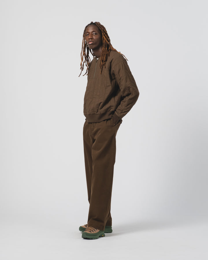 オスロ・スウェット　キルティングコットン　ジャバブラウン