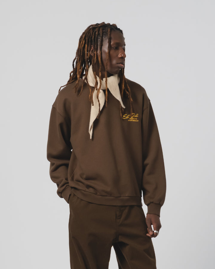 ウェスタン スポーツウェア セーター ベーシック フリース ブラウン