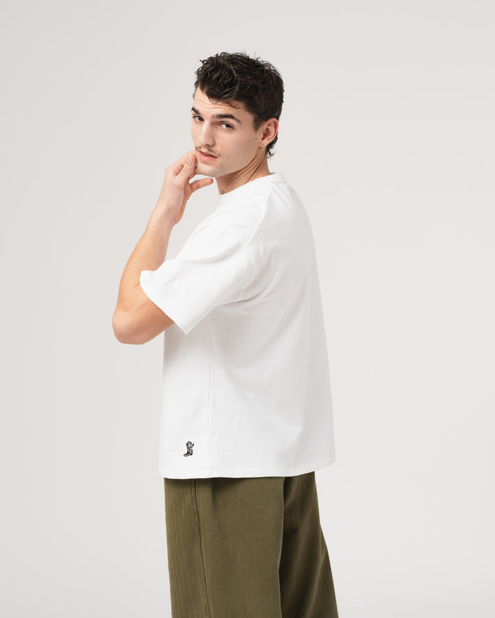 Quarterback-T Heavy Open End Jersey White