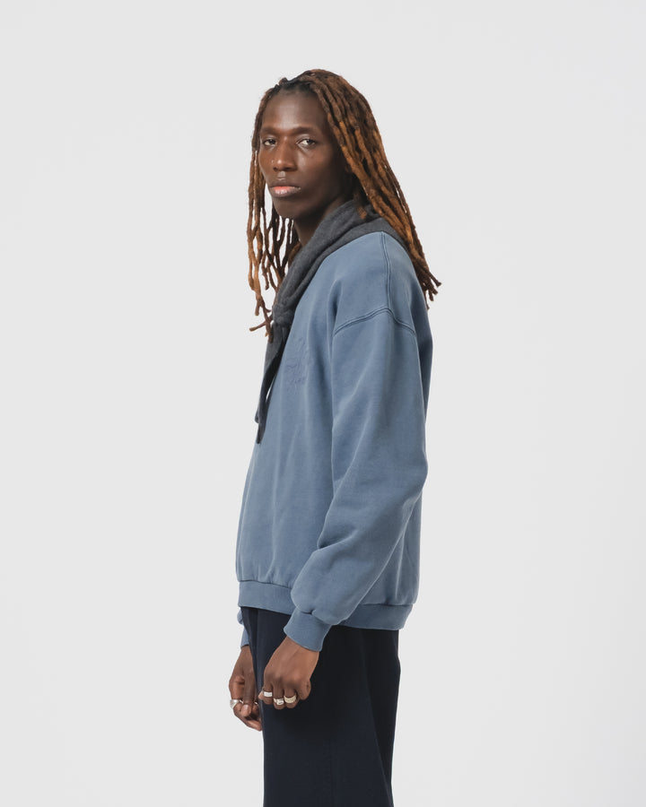 デトロイト・セーター ベーシックフリース マラードブルー