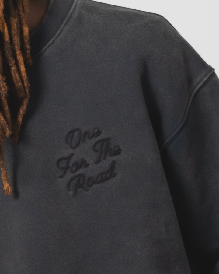 デトロイト・スウェットシャツ　ベーシックフリース　ウォッシュドブラック