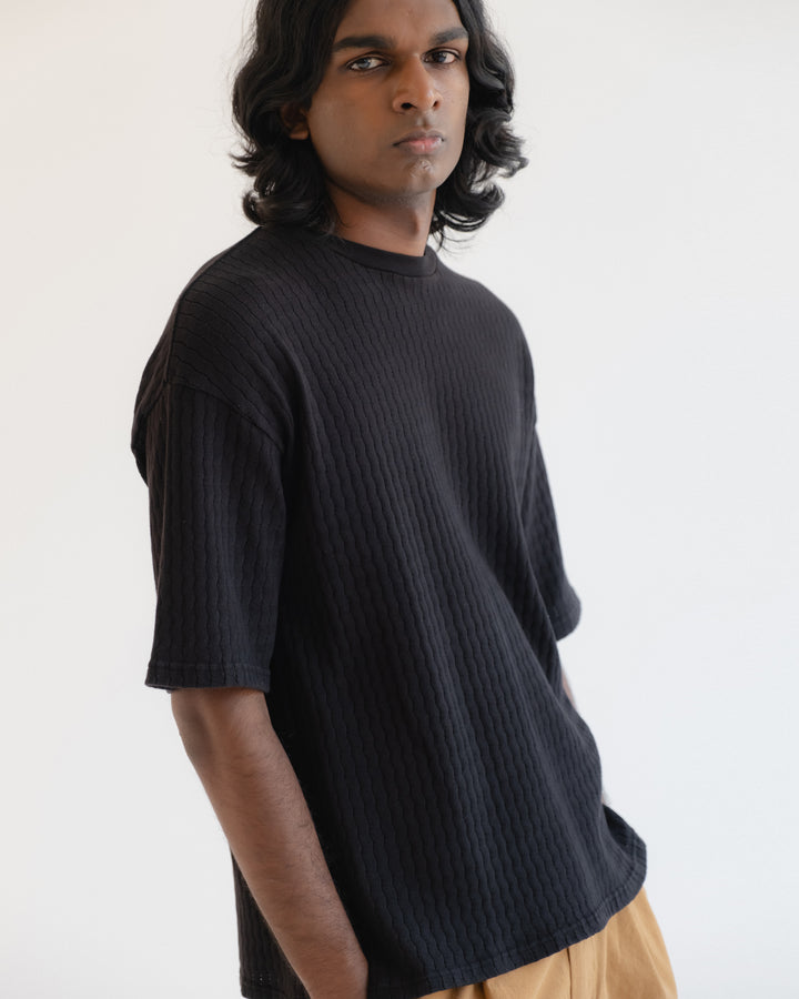 ビッグT コットンメッシュ ブラック