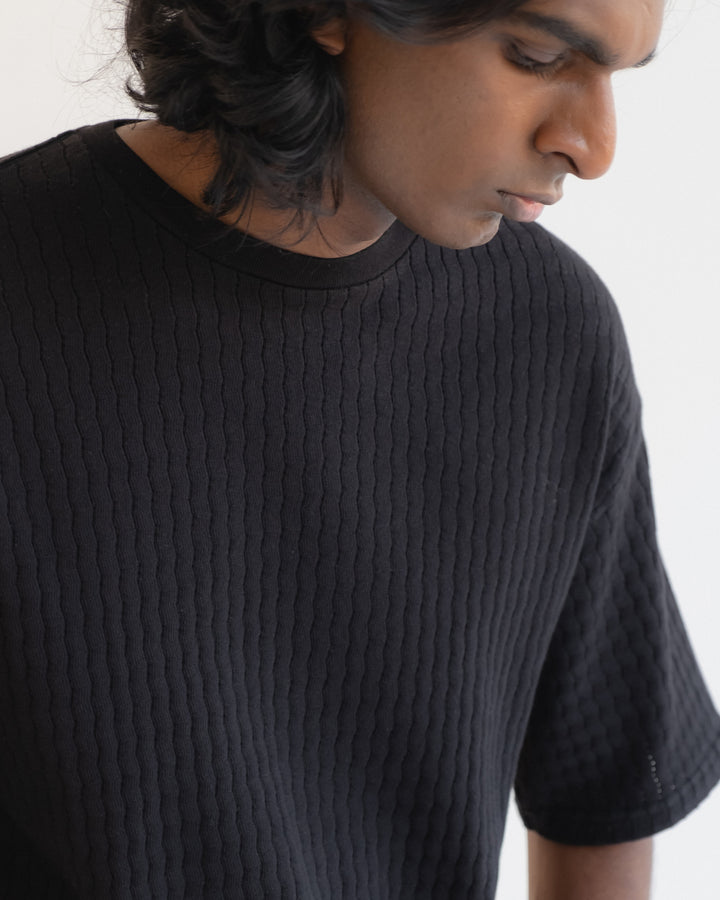 ビッグT コットンメッシュ ブラック