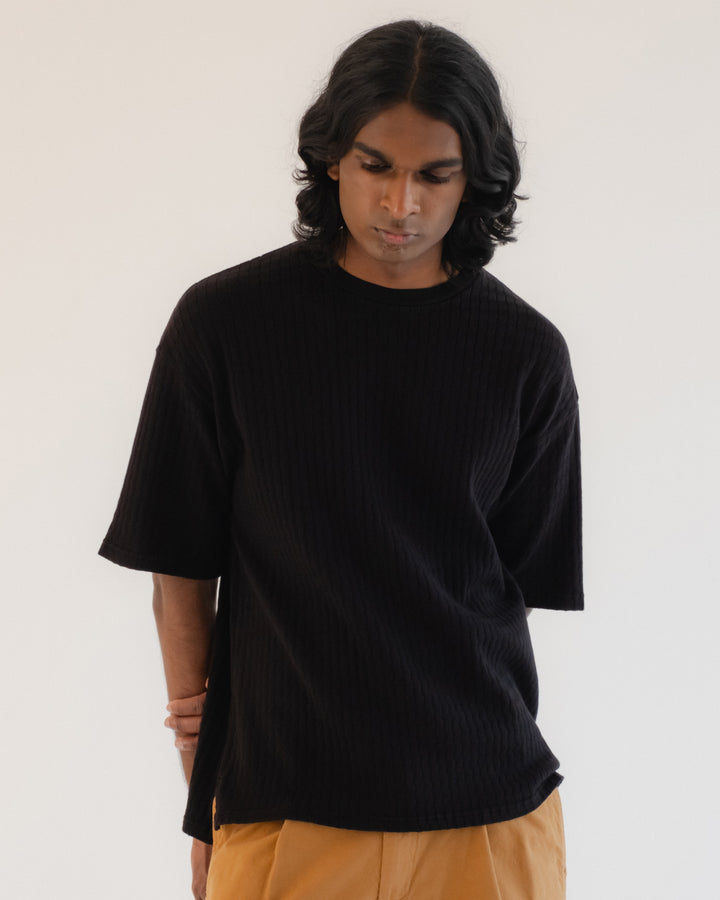 ビッグT コットンメッシュ ブラック