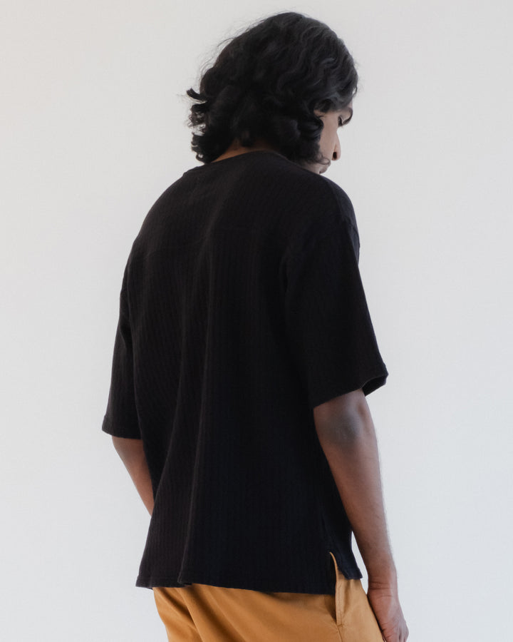 ビッグT コットンメッシュ ブラック