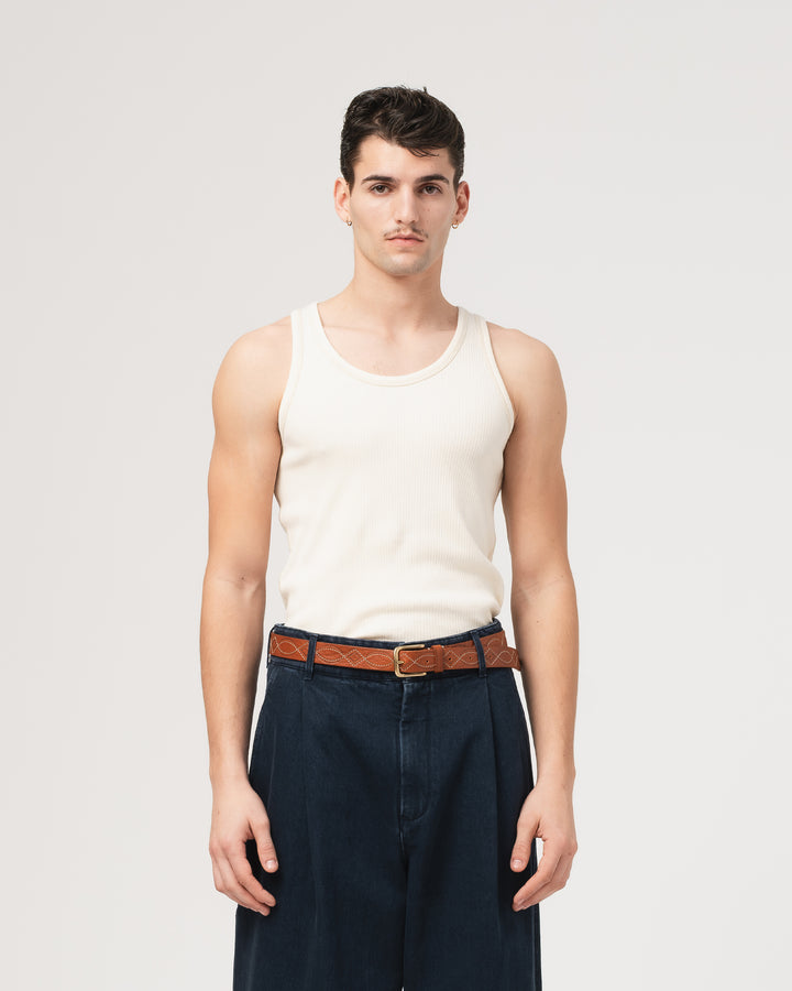 Tank Top Military Rib Ecru