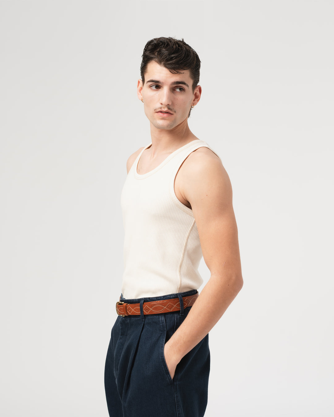 Tank Top Military Rib Ecru