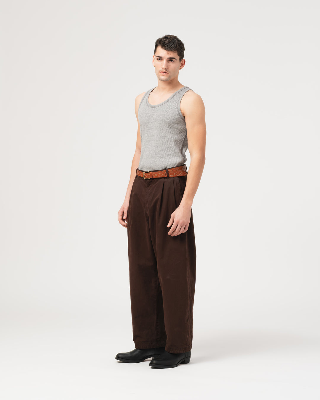 Tank Top Military Rib Grey Melange
