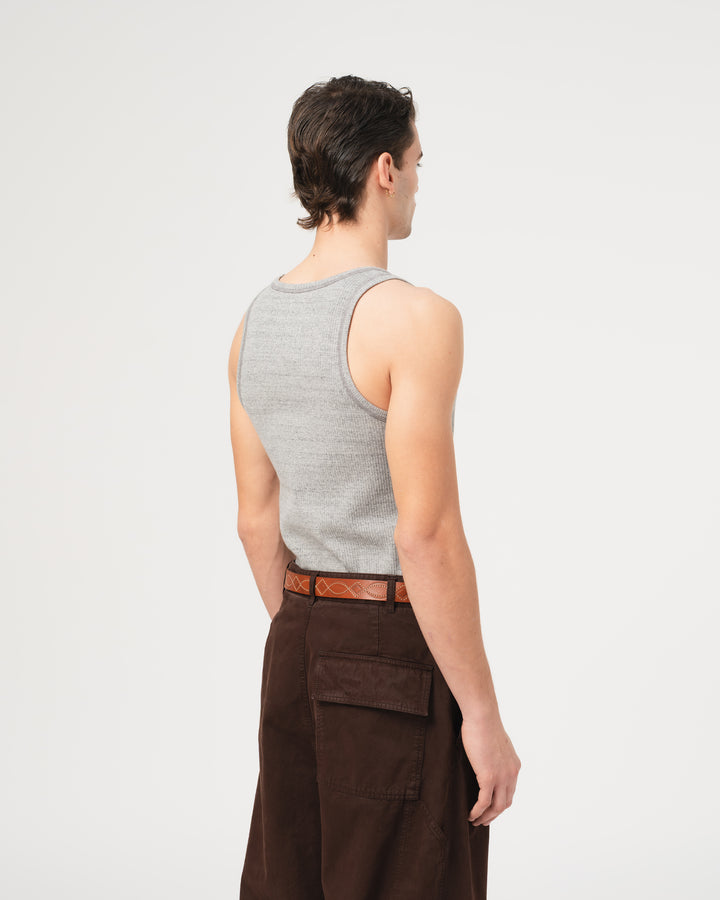Tank Top Military Rib Grey Melange