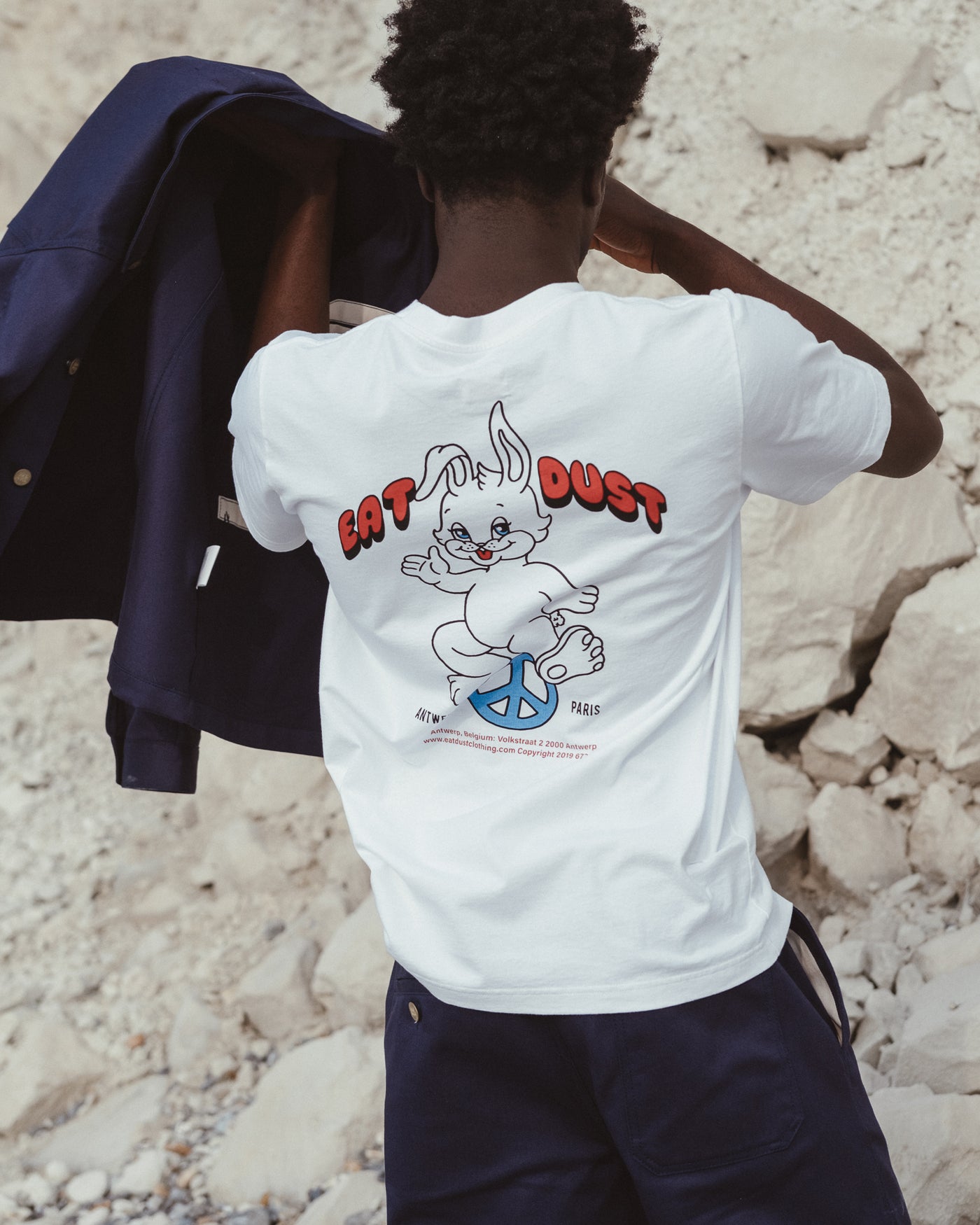 Russell-T Peace Bunny Basic Jersey White