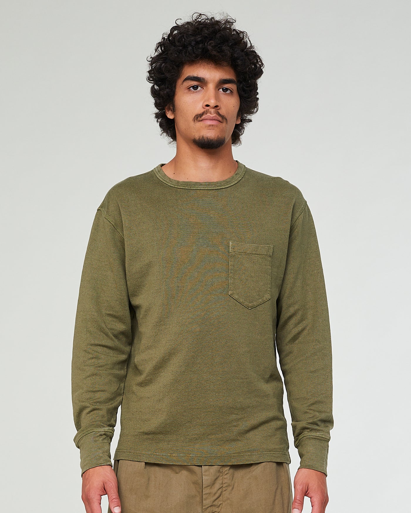 Long Sleeve Pocket T Military Jersey Khaki