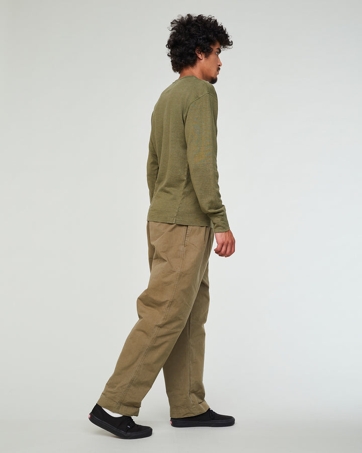 長袖ポケット付きミリタリージャージ（カーキ）