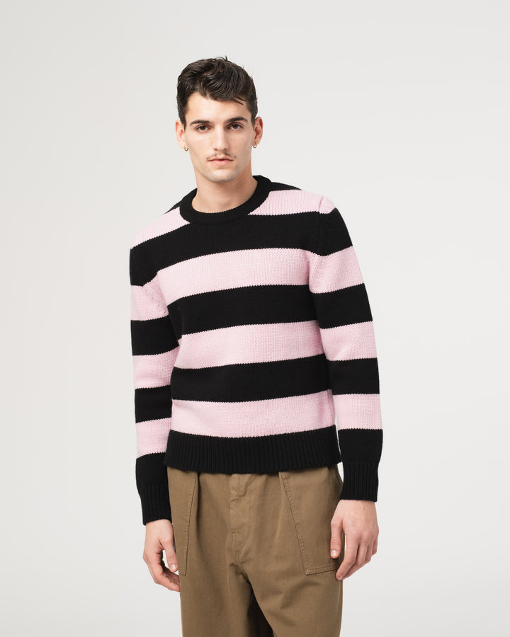 Club Sweater Delta Yarn Black/Pink Stripes