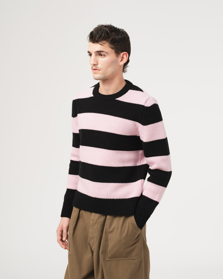 Club Sweater Delta Yarn Black/Pink Stripes