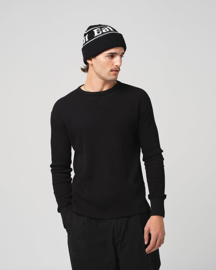 L/S Thermo Waffle T Jersey Black