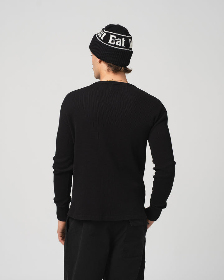 L/S Thermo Waffle T Jersey Black