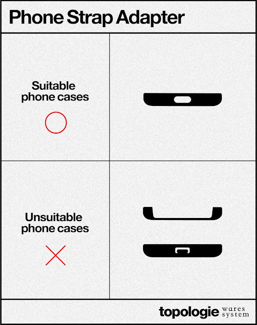 Topologie Dリング型スマホストラップアダプター ブラック