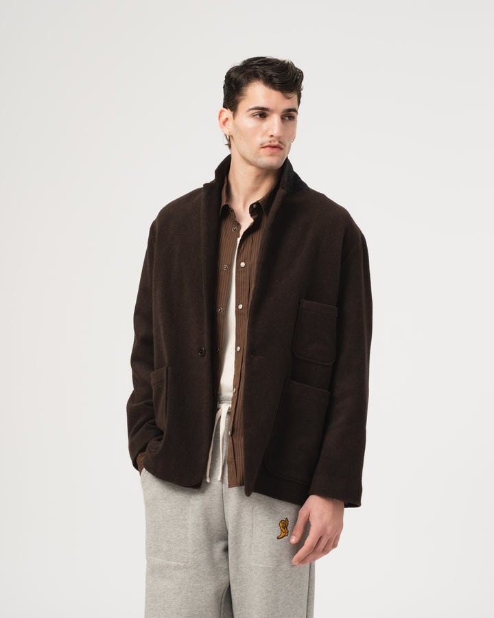 Blazer Wool Drap Chocolate