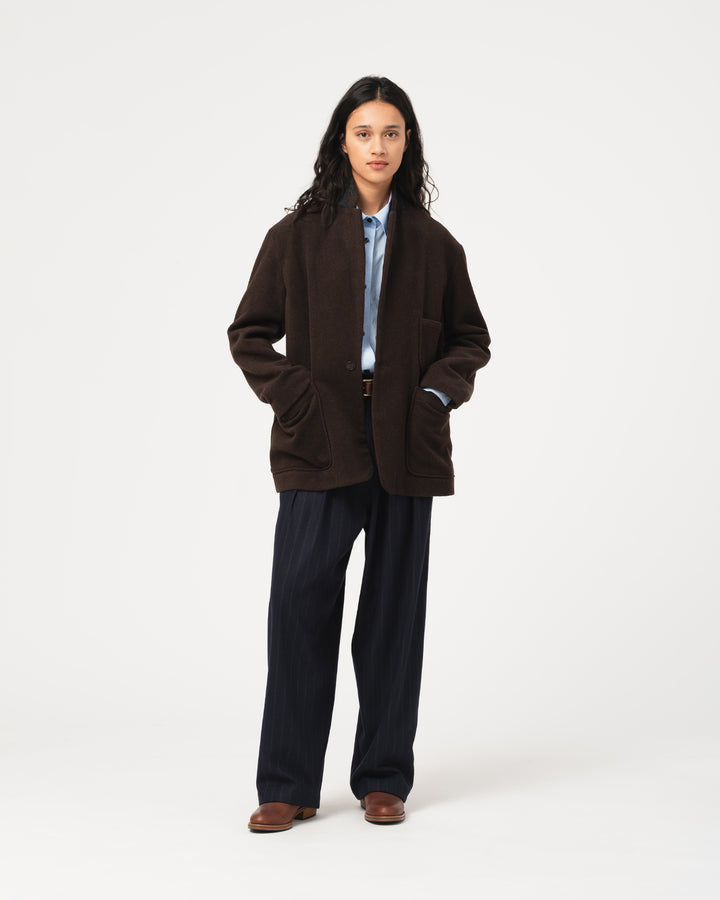 Blazer Wool Drap Chocolate