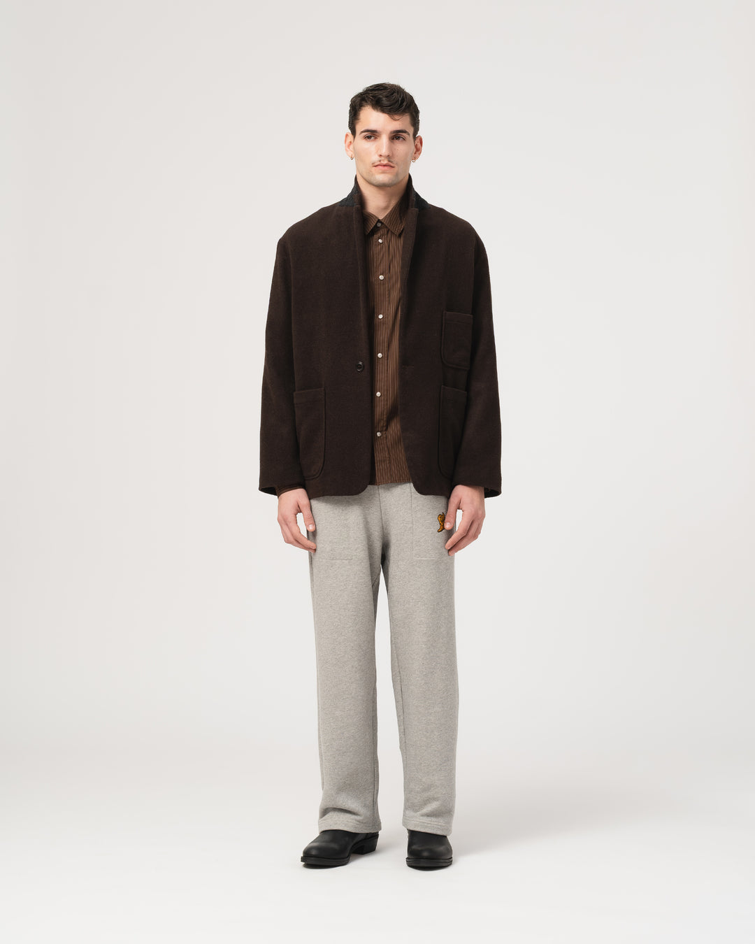 Blazer Wool Drap Chocolate