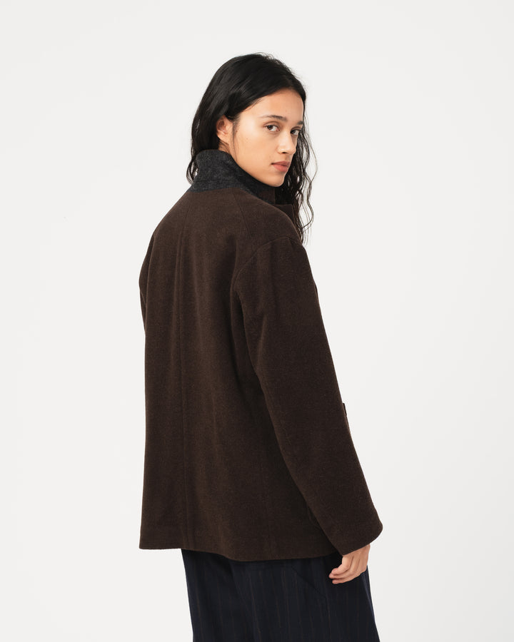 Blazer Wool Drap Chocolate