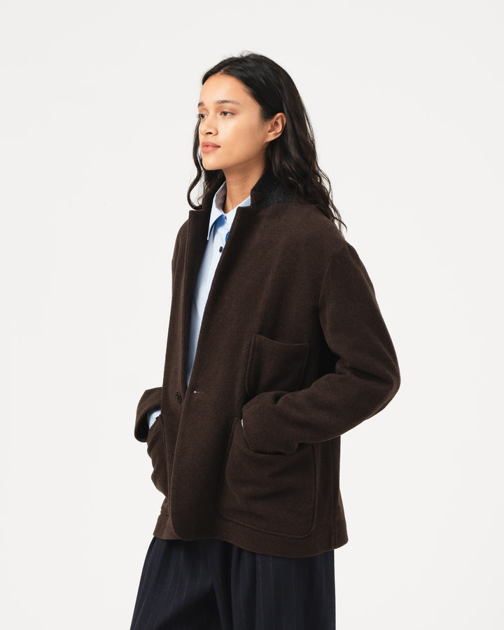 Blazer Wool Drap Chocolate